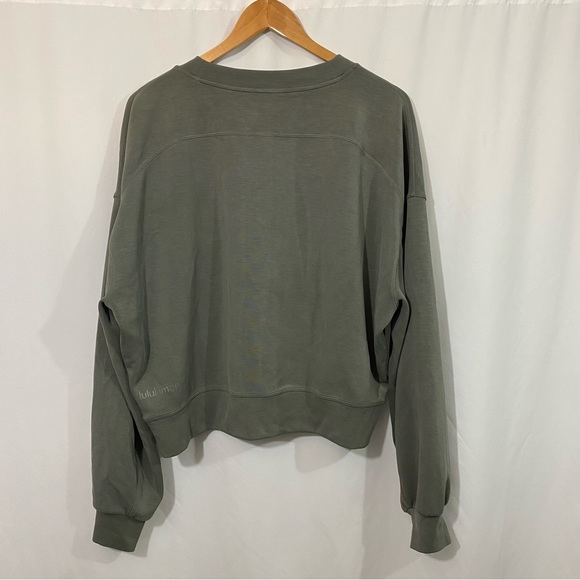 Lululemon Softstreme Perfectly Oversized Cropped Crew Sweatshirt in Sage Grey - Picture 6 of 9